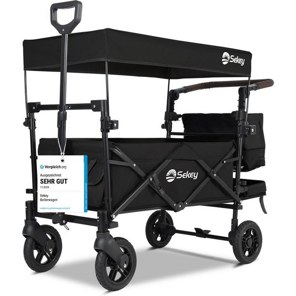 Sekey Bollerwagen Sekey Bollerwagen Faltbar mit Dach 150KG mit 3-Punkt-Sicherheitsgurte