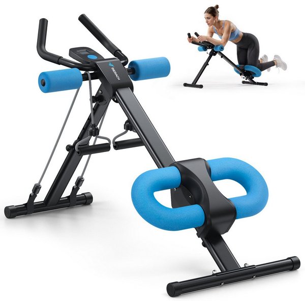 MERACH Bauchtrainer Multifunktionale Bauchtrainer für Zuhause, Bauchmuskeltrainer (LCD-Display, einstellbare Schwierigkeitsstufen, Glattes Gleiten, 5 Höheneinst
