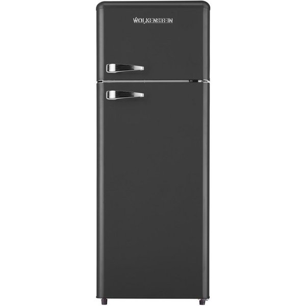 Wolkenstein Kühl-/Gefrierkombination GK212.4RT B, Silber Applikationen, Chromgriff