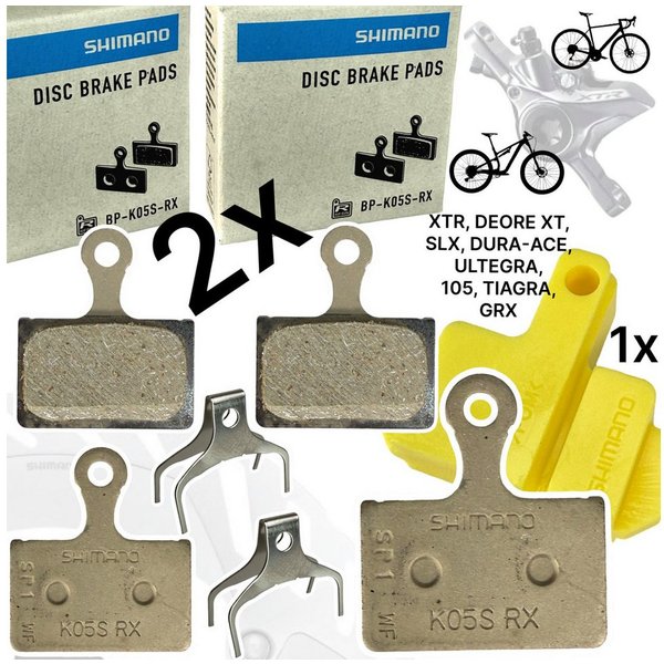 Shimano Scheibenbremse Shimano 2x K05S-RX Resin XT XTR 105 Ultegra Disc Scheibenbremsbeläge