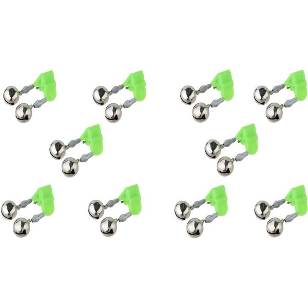MIKADO Total Fishing Aalglocke 10x GLOCKEN - SET - DOPPELT - KUNSTSTOFF-FROSCH-CLIP - Aal - Angeln, (Spar-SET, 10-St)