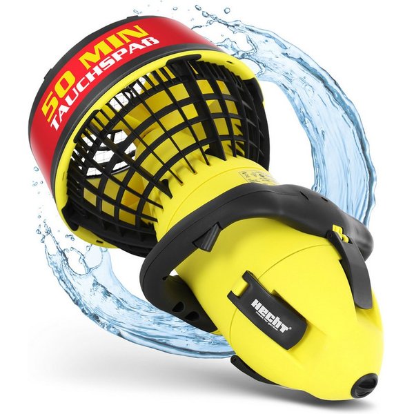 Hecht Schwimmhilfe Wasserscooter bis 5,2 km/h Unterwasser, 24 V Akku mit Ladegerät, 500 W, 10 m Tauchtiefe, 30 - 50 min Laufzeit