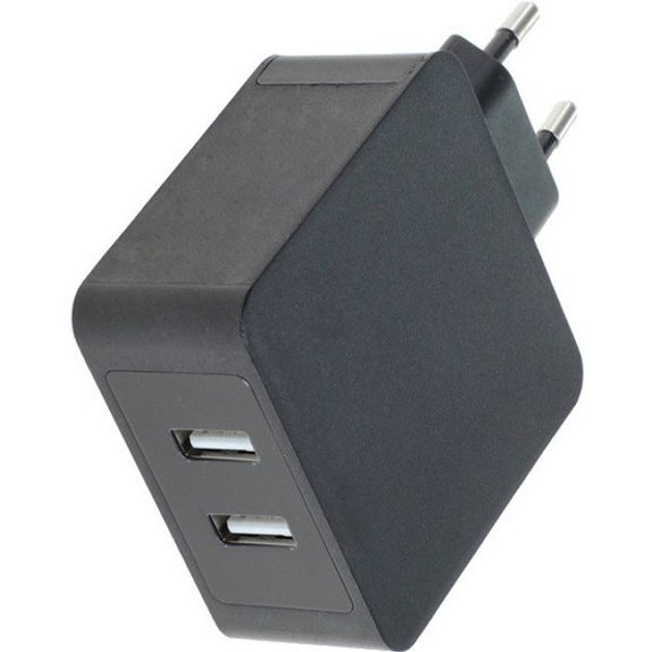 Trade-Shop USB Universal 2,4A 5V Reiseadapter Schnell-Ladegerät Netzteil (2 USB Anschlüsse für zusätzliche Geräte - für Smartphones, Tablets etc)