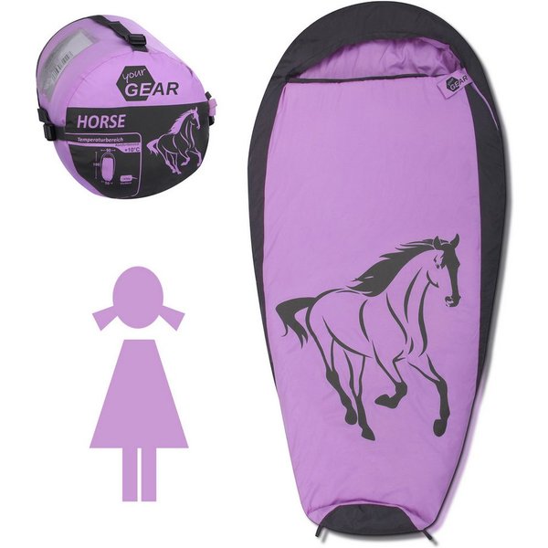 yourGEAR Kinderschlafsack yourGEAR Kinderschlafsack Horse Mumienschlafsack 180x90 cm