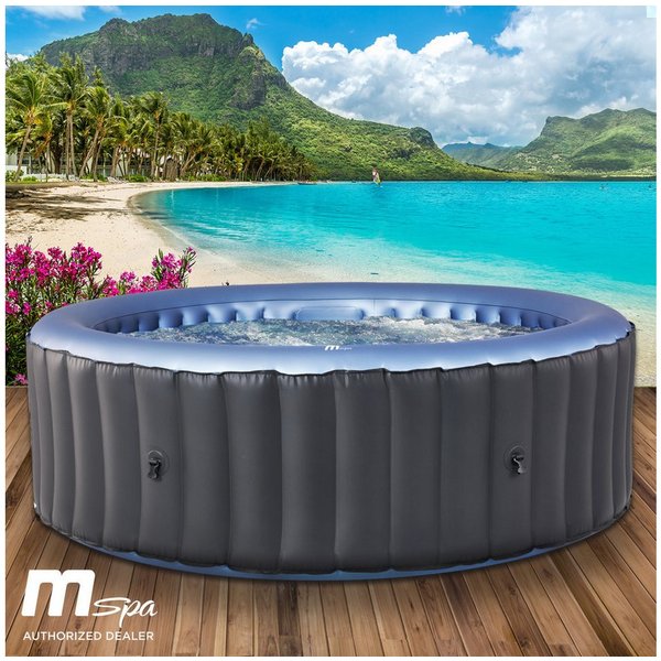 BRAST Whirlpool aufblasbar MSpa Bergen für 4-8 Personen, viele Größen Ø180-224cm, aufblasbares Aufstellbecken, (In- Outdoor Pool, Ganzjähriger Einsatz, 118 Mass