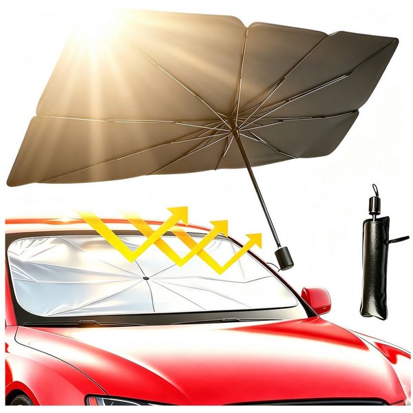 Mutig Autosonnenschutz Auto Sonnenschutz Frontscheibe 140x78 cm Faltbarer Sonnenschirm, 125 x 65 cm, (für Auto UV Schutz Reflektierend Hitzeschutz Windschutzsch
