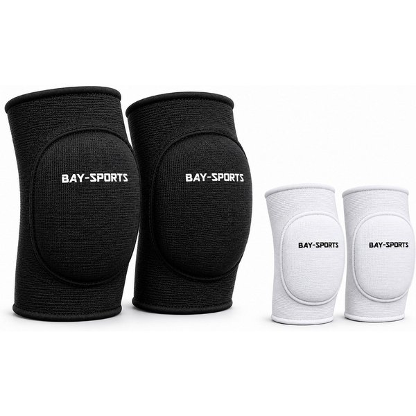 BAY-Sports Knieschutz Knieschützer Knieschoner Knieschutz Kniepolster Bandage KNEE GUARD (Paar), stabilisierend, stoßdämpfend, elastisch, atmungsaktiv, Schwarz,