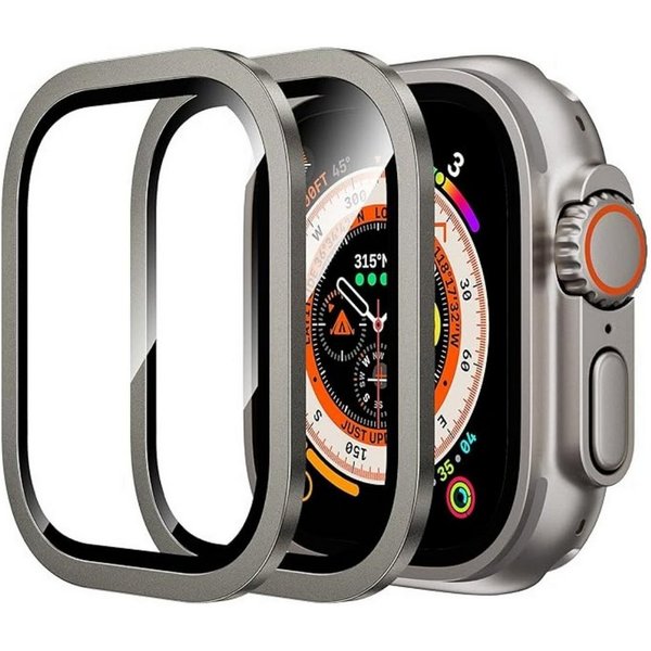 SmartUP Smartwatch-Hülle für Apple Watch Ultra 3 49mm Display Titan Schutz Full Screen Full 9H, Displayschutzglas