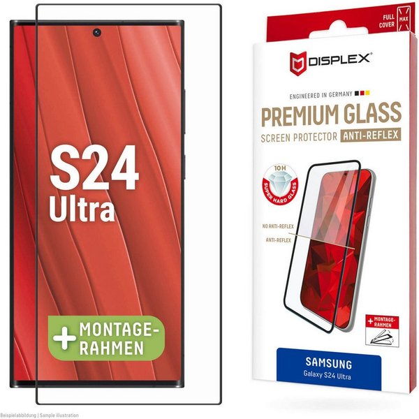 Displex Displayschutzglas Premium Glass Full Cover Anti-Reflex für Samsung Galax S24 Ultra, 1 Stück, Displayschutzfolie, Schutzfolie, Bildschirmschutz, kratz- &