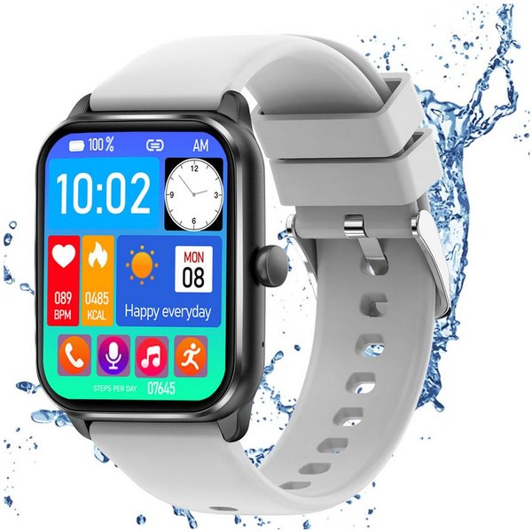 ANYSUN Smartwatch Herren Damen, mit Telefonfunktion Smartwatch (1,85 Zoll, TFT-Volltouch) 110+ Sportmodi Sportuhr mit Schrittzähler/Herzfrequenzmonitor, /Schlaf