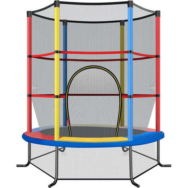 COSTWAY Gartentrampolin, Ø 165 cm, mit Sicherheitsnetz, bis 45KG