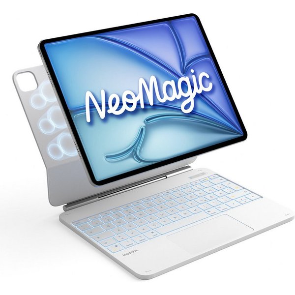 Inateck Magnetische Tastatur Hülle für iPad Air 13‘‘ M4 M3, Pro 13'' M5 M4 iPad-Tastatur (Großes Trackpad,LED Power-Anzeige,Hinterleuchtet, mit Stifthalter)