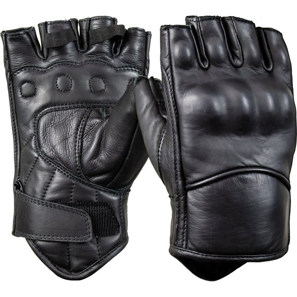 MDM Motorradhandschuhe Motorradhandschuhe Chopper fingerlose Motorrad Handschuhe Rindsleder (1 Paar fingerlose Motorradhandschuhe (links + rechts) Echtes, robus