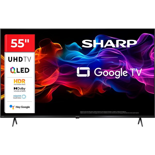 Sharp 4T-C55HP_ QLED-Fernseher (139 cm/55 Zoll, 4K Ultra HD, Smart-TV, Google TV)
