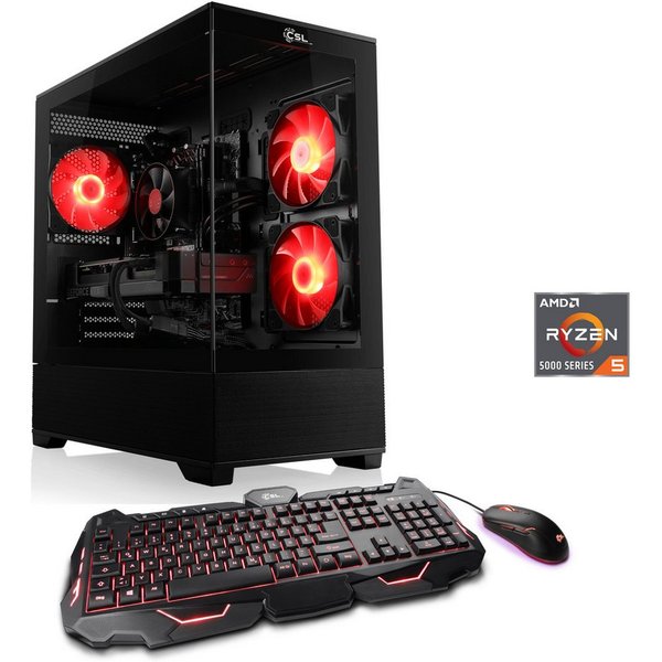 CSL Levita V26120 Gaming-PC (AMD Ryzen 5 Ryzen 5, GeForce RTX 4060, 8 GB GDDR6, HDMI, DisplayPort, PCIe 4.0, DirectX® 12, inklusive GeForce Experience, 16 GB RA