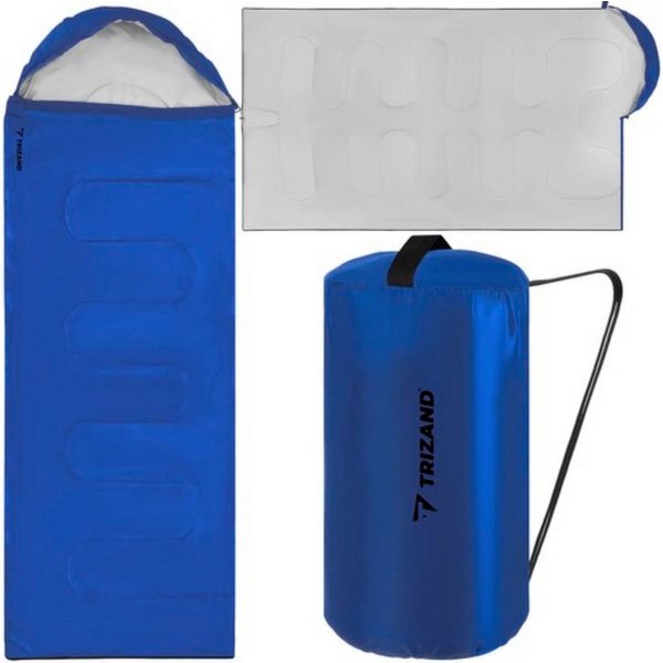 Trizand Schlafsack Blau / Schwarz Travel Touristen Schlafsack Mumienschlafsack (Schlafsack-Set, Schlafsack mit Aufbewahrungstasche), Touristischer Schlafsack mi