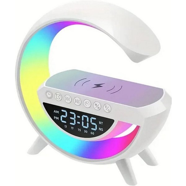 Ikonka Radiowecker Multifunktionales 7in1 RGB-Licht Bluetooth, Wecker, Qi-Ladefläche RGB-Licht mit Bluetooth, Wecker, Qi-Ladefläche & 13 Farbmodi
