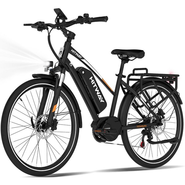 HITWAY E-Bike Trekkingrad 27,5 Zoll E-Bike Mittelmotor, Reichweite bis 150-180 km, 7 Gang shimano shimano Schaltwerk, Kettenschaltung, Mittelmotor, 468 Wh, Dreh