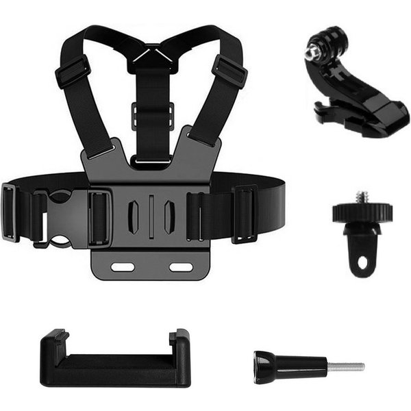 Wisam Kamerahalterung GoPro Brustgurt Zubehörset 5-in-1 für Actionkameras