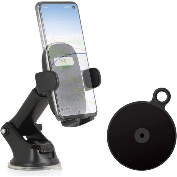 Wicked Chili Smartphone-Halterung KFZ Handyhalterung mit Saugnapf + Adapter Armaturenbrett Universal, (1er Set, 2-tlg., Auto Handyhalterung mit Teleskoparm von 
