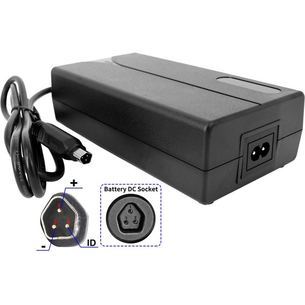 PowerSmart Batterie-Ladegerät (54.6V( 48V) 2A für Phylion JCEB480, Fischer Cortina Devron pedelec mit 3pin DZLM4820-N1)