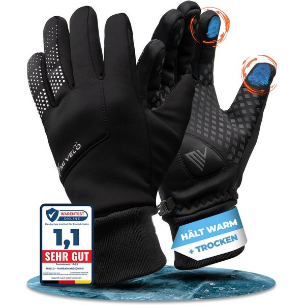 MIVELO Fahrradhandschuhe warme Winterhandschuhe wasserabweisend winddicht mit Touchscreen Funktion