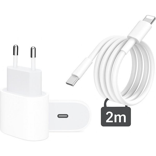 Alpha Electronics Schnellladekabel USB C passt für iPhone 11, 12, 13, 14, Pro, X, Xs, Xr USB-Ladegerät (2,22 mA, Spar-Set, 2-tlg., 1 x Adapter 20 Watt + 1x Lade
