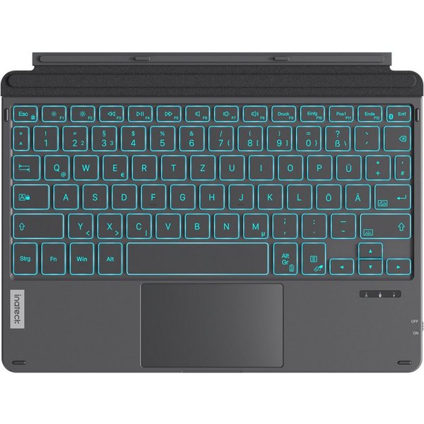 Inateck Tastatur für Surface Go 1&2&3&4, 7 Farben beleuchtung, mit Touchpad Tablet-Tastatur