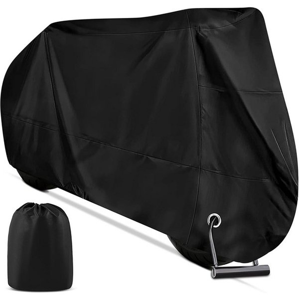 AFKSMILE Fahrradschutzhülle Motorrad Abdeckplane, 210D Wasserfestes UV-Beständiges Motorradgarage, Abdeckplane Outdoor mit Schlossloch, für Motorroller Moped E 
