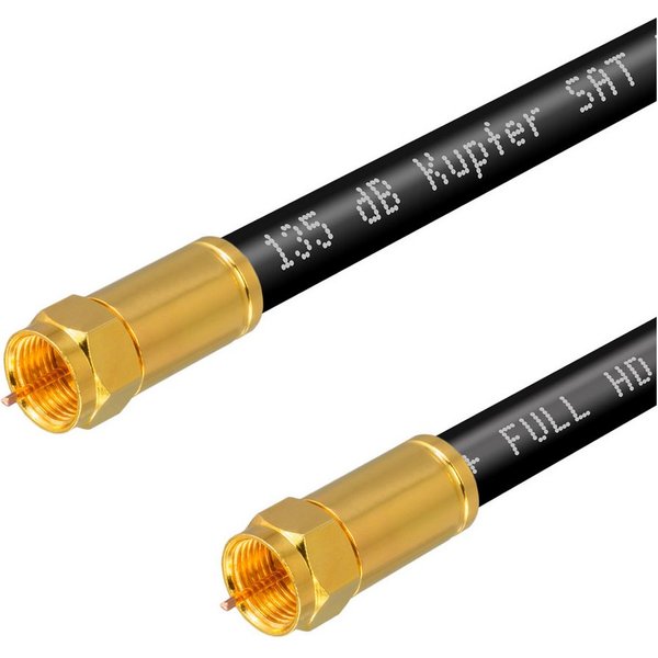 HB-DIGITAL SAT Anschlusskabel 135dB 5-Fach Reines Kupfer Kompressionssteckern SAT-Kabel, F-Kompressionsstecker, (300 cm)