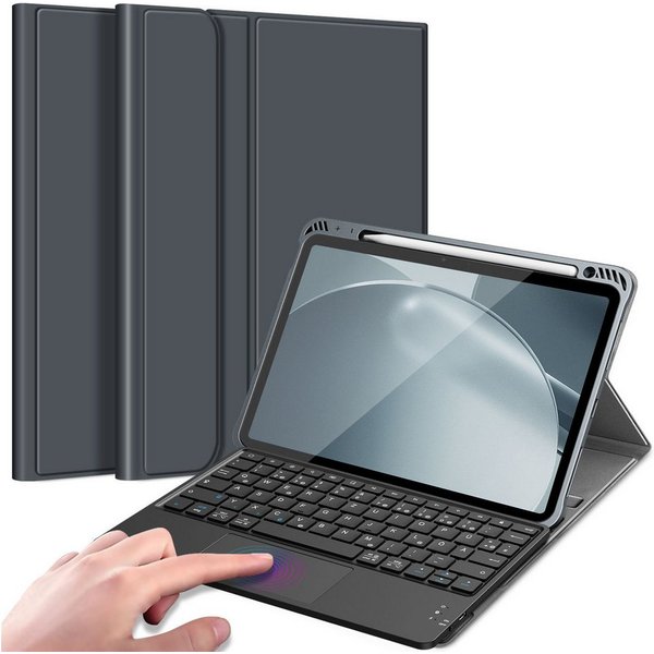 Fintie Tablet-Hülle für iPad Air 11'' M4/M3/M2(2026/2025/2024), iPad Air 5/4 Gen 2022/2020 10.9 Zoll, mit Stifthalter, Magnetische Abnehmbare Deutsche Tastatur 