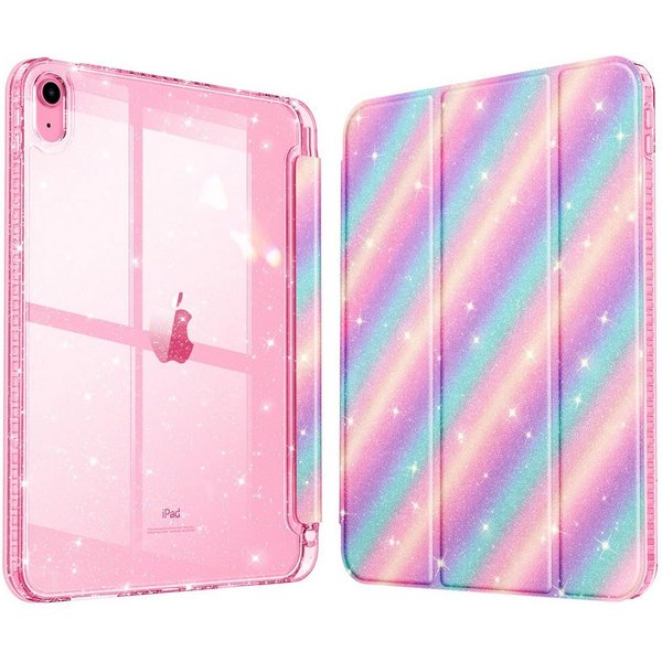 Fintie Tablet-Hülle für iPad 11 Generation 11 Zoll 2025(A16), iPad 10 Generation 2022, mit Stifthalter, Glitzernde Stoßfeste Case mit Glänzende Rückseite