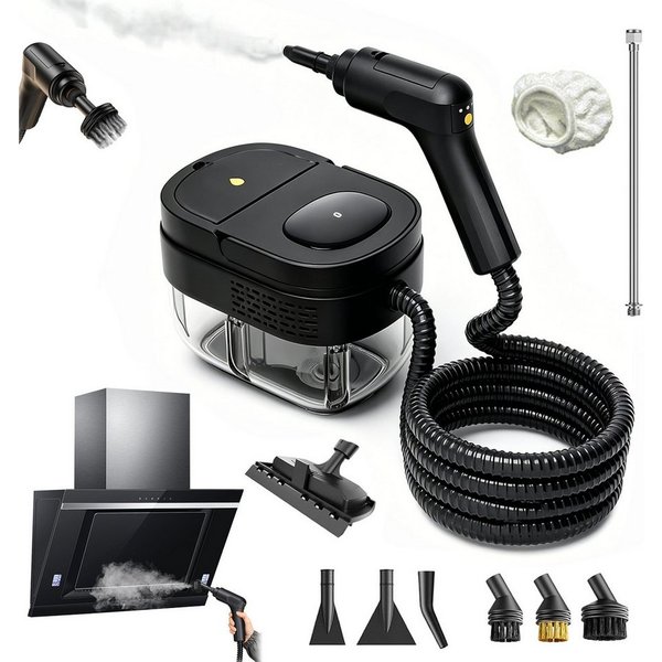 AKKEE Dampfreiniger Handdampfreiniger 2500W, Küchenreiniger, tragbarer Reiniger, 2500 W, mit 1600-ml-Wassertank