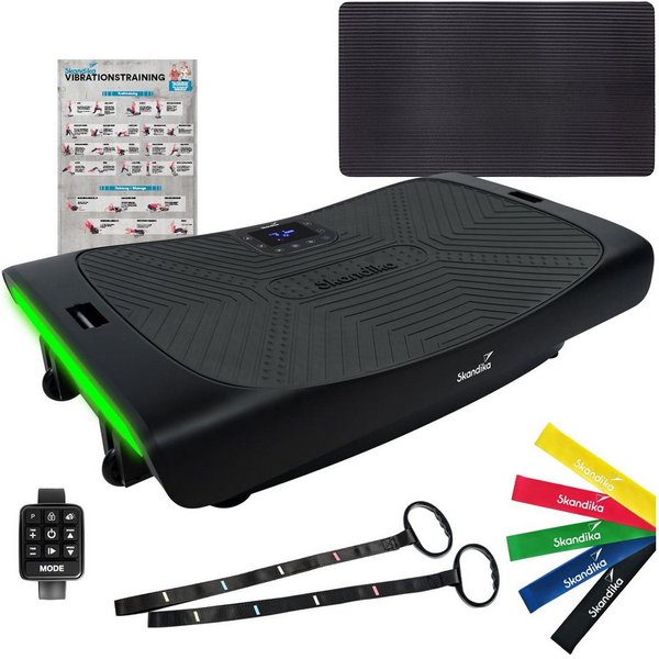 Skandika Vibrationsplatte für Zuhause 4D, V3000 Plus, Oszillierende Vibration bis 40 Hz, (Bodenschutzmatte aus synthetischem Kautschuk), Bodenschutzmatte, 60 St