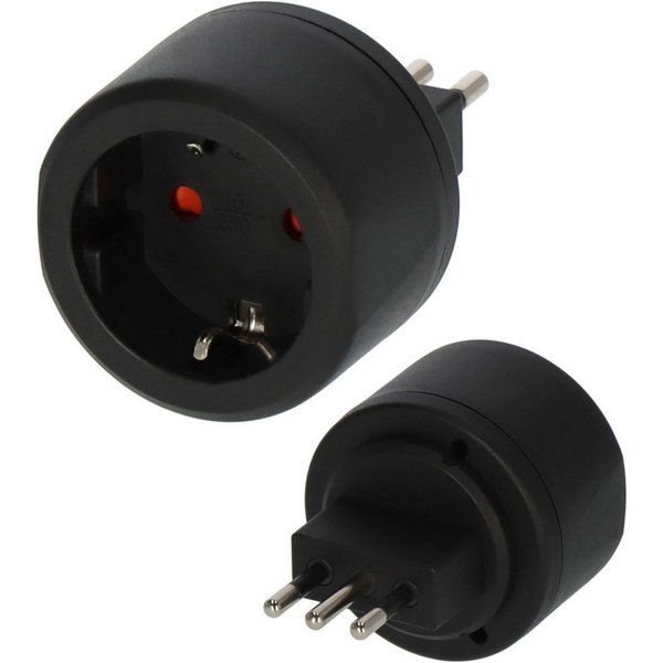 Brennenstuhl Reisestecker Schutzkontakt (Italien) Reiseadapter Typ L (Italien) zu Typ F (Schuko)
