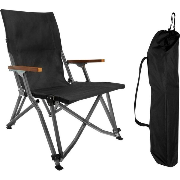 osoltus Campingstuhl Aluminium Faltsessel Faltstuhl Low Campingstuhl eloxiert Schwarz
