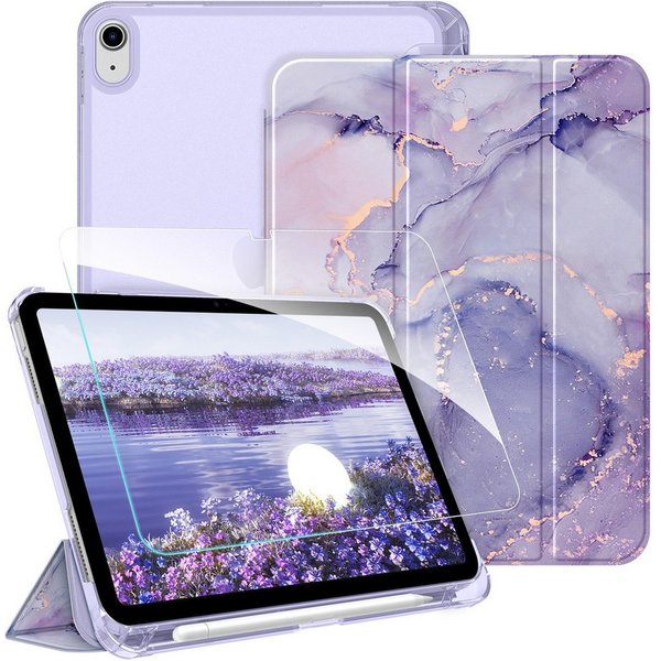 Fintie Tablet-Hülle für iPad 11 Generation 11'' 2025 (A16), iPad 10 Generation 10.9'' 2022, mit Schutzfolie, matt durchsichtige Rückseite Case mit Stifthalter