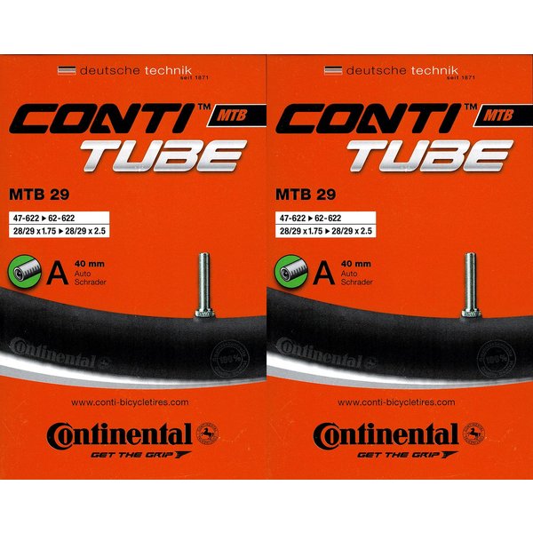CONTINENTAL Fahrradschlauch 2x Continental MTB 29 Schlauch 29 Zoll AV (47/62-622) AV 40mm, 28, 29, (2-St)