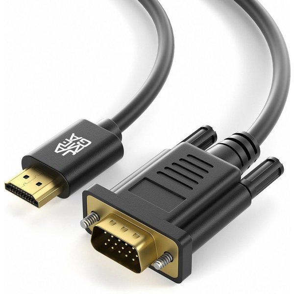 JAMEGA HDMI auf VGA Kabel - Konverter Audio & Videokabel für PC, Laptop HDTV HDMI-Kabel, HDMI Stecker, VGA Stecker, (150 cm)