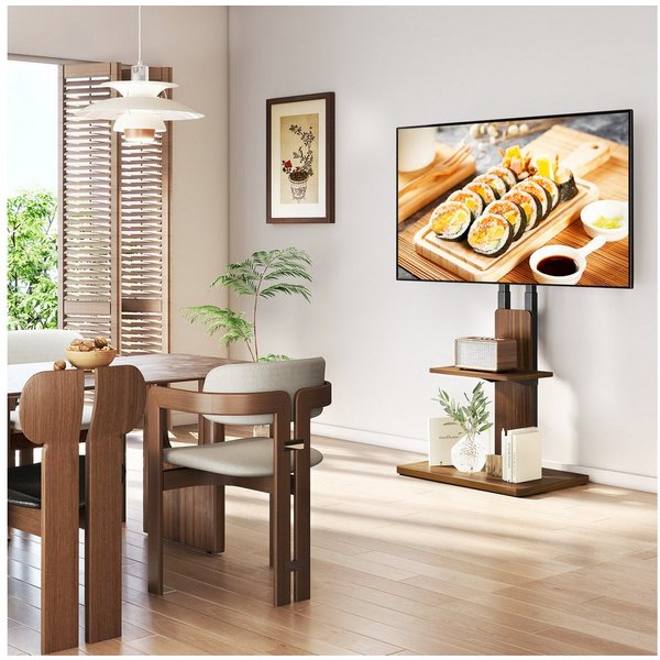 TVON TV-Standfuß mit Verdeckten Rollen für 32-70 Zoll Fernseher VESA 400x400mm 45 kg, (bis 70 Zoll, 1-tlg., schwenkbar & höhenverstellbar, mit Verdeckten Rollen