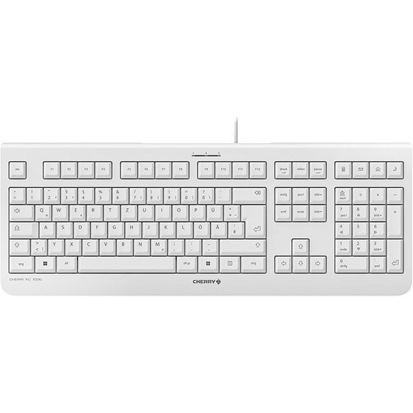 Cherry Etui KC 1000 USB-Tastatur weißgrau