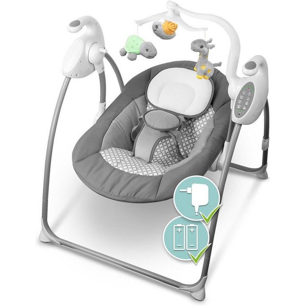 HEIMWERT Babyschaukel Babywippe mit Sound elektrisch Fernbedienung Baby Schaukel, Easyfold für einfachen Transport, schnell beruhigt