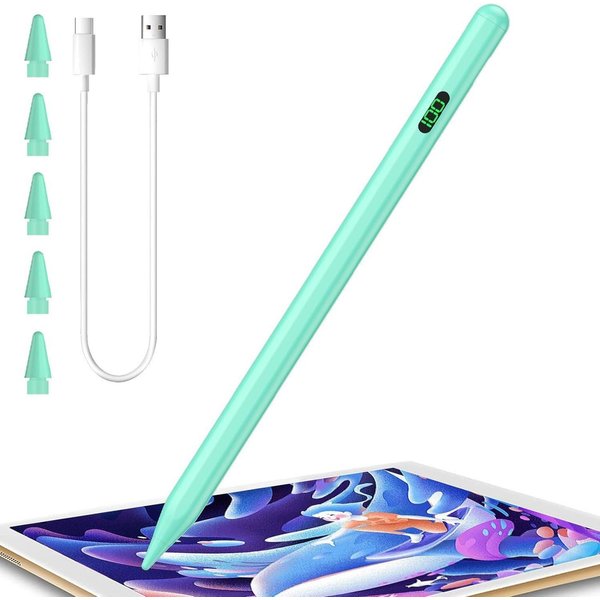 Vivitar Eingabestift iPad, Active Stylus Pen - Handfläschenerkennung mit 5 Ersatzspitzen (Batterieanzeige, Magnetbefestigung, Neigungsempfindlichkeit mit präzis