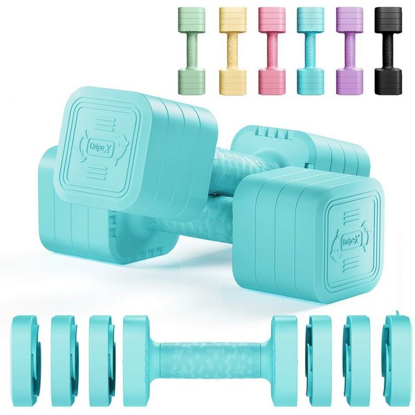 Dripex Hantel-Set verstellbare Hanteln Set 2er 2,5kg/5kg, justierbare 6 Hantelplatten