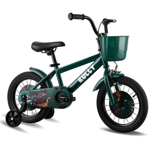 RULLY Kinderfahrrad Kinderfahrrad Jungen 12/14/16 Zoll für 2–7 Jahre, 1 Gang, Mit Stützrädern, Schutzblechen, Klingel und Korb