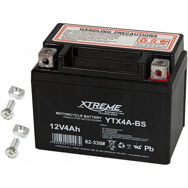 XTREME COUTURE Wartungsfreie 12-V-4-Ah-Gel-Batterie für Motorräder Akku, für die meisten Motorräder, Motorroller, Scooter und Quads