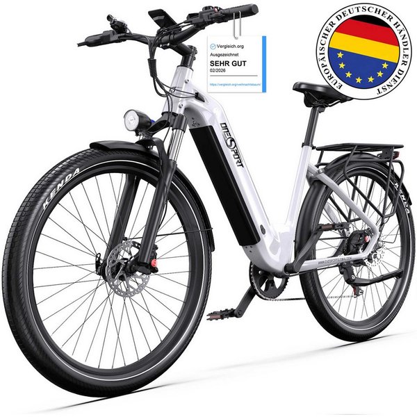 Vankel E-Bike Cityrad e bike für herren 28 zoll 18.2AH 36V 655WH damen 120km E-MBT, SHIMANO, Kettenschaltung, Heckmotor, 655,2 Wh, e bike für damen herren 28 zo