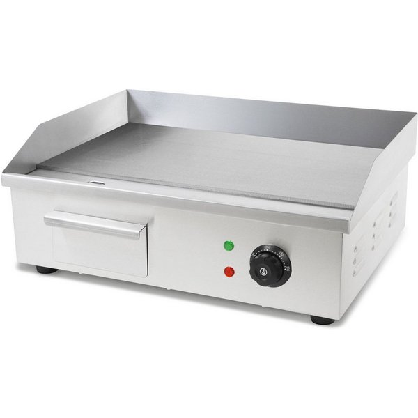 vertes Elektrogrill Grillplatte Bratplatte Plancha Grill Elektrisch 3000W, 3000 W, Edelstahl Grillfläche Flach 55x35cm