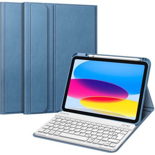 Fintie für iPad 11. Generation 11" 2025(A16), iPad 10. Generation 2022 10.9" Apple-Tastatur (Case mit Pencil Halter, magnetisch Abnehmbarer Tastatur(QWERTZ Layo