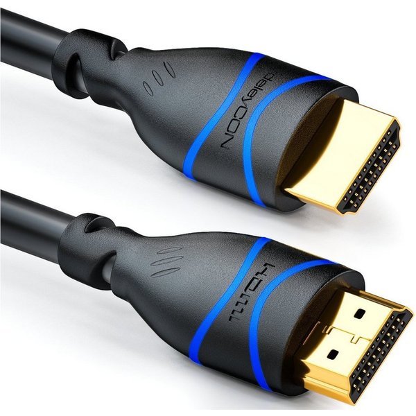 deleyCON deleyCON 2m HDMI Kabel HDMI 2.0 kompatibel 4K UHD 2160p FULL HD 1080p HDMI-Kabel